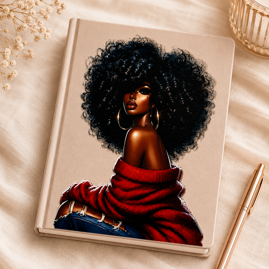 Afro Woman- Red Shirt UVDTF Decal