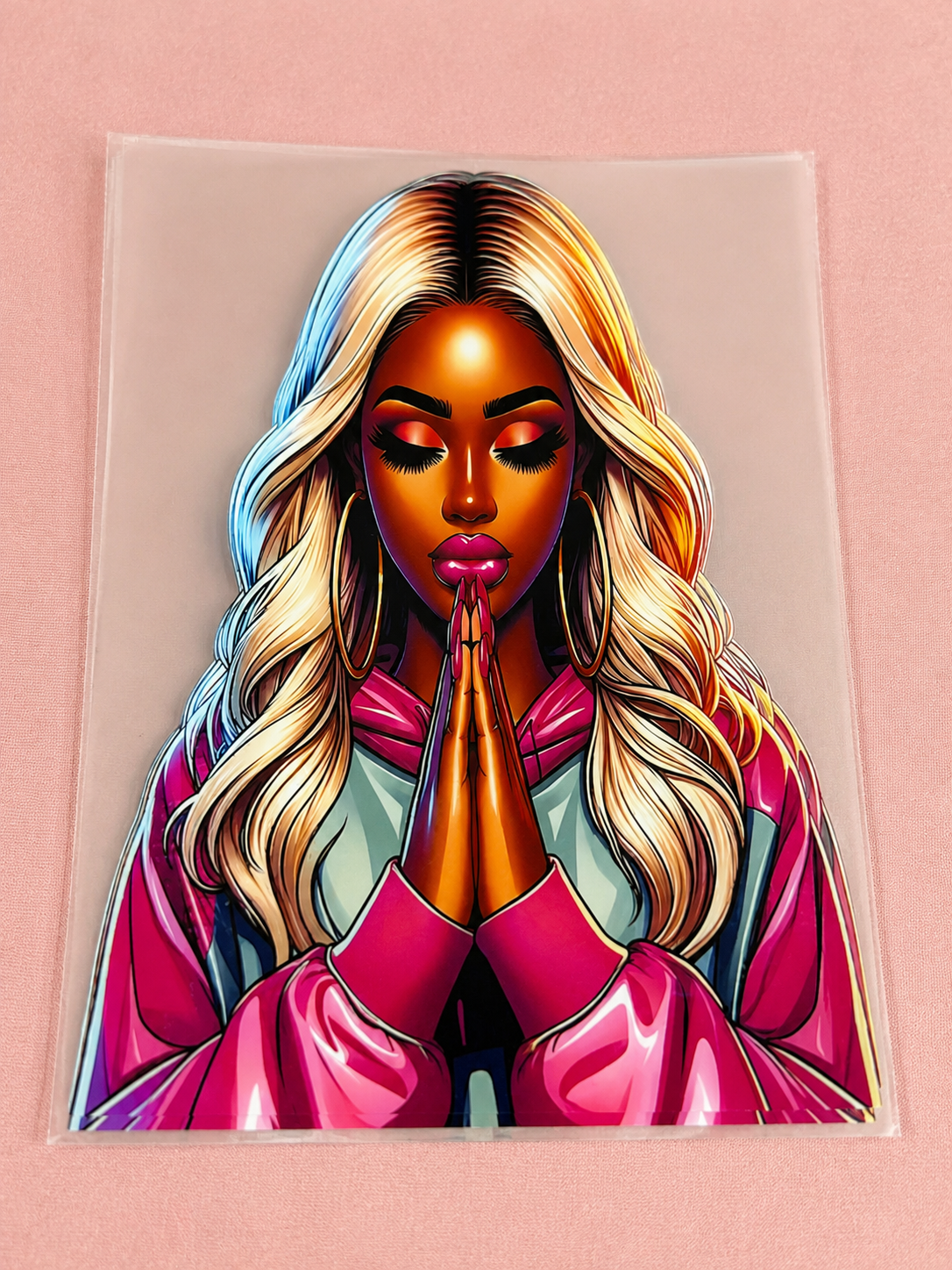 Praying Woman - Blonde UVDTF Decal