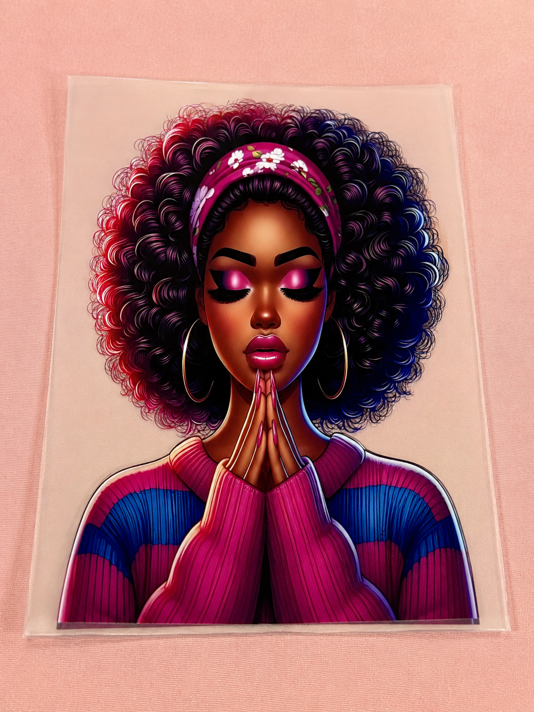 Praying Woman - Curls UVDTF Decal