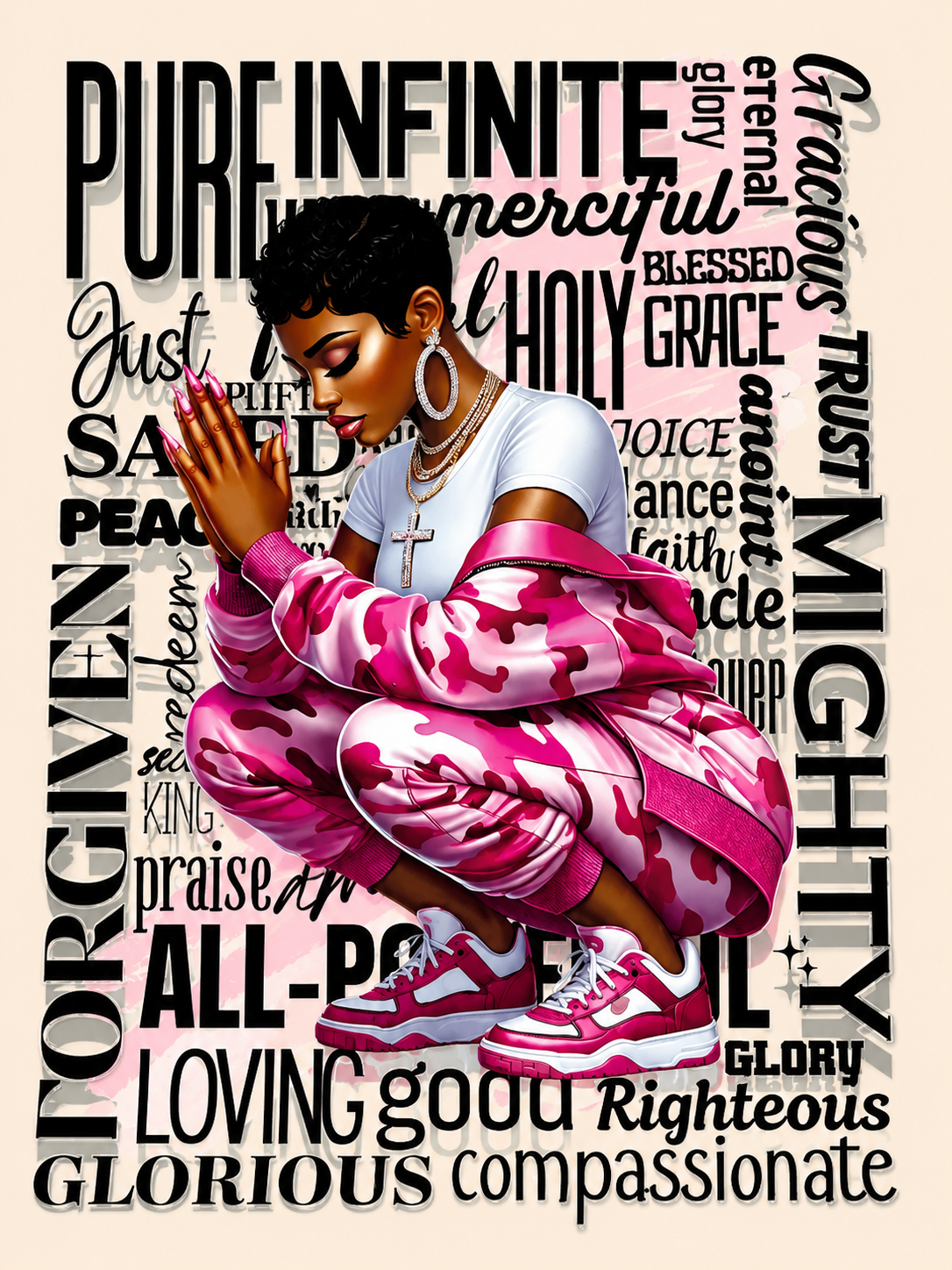 Praying Woman UVDTF Decal