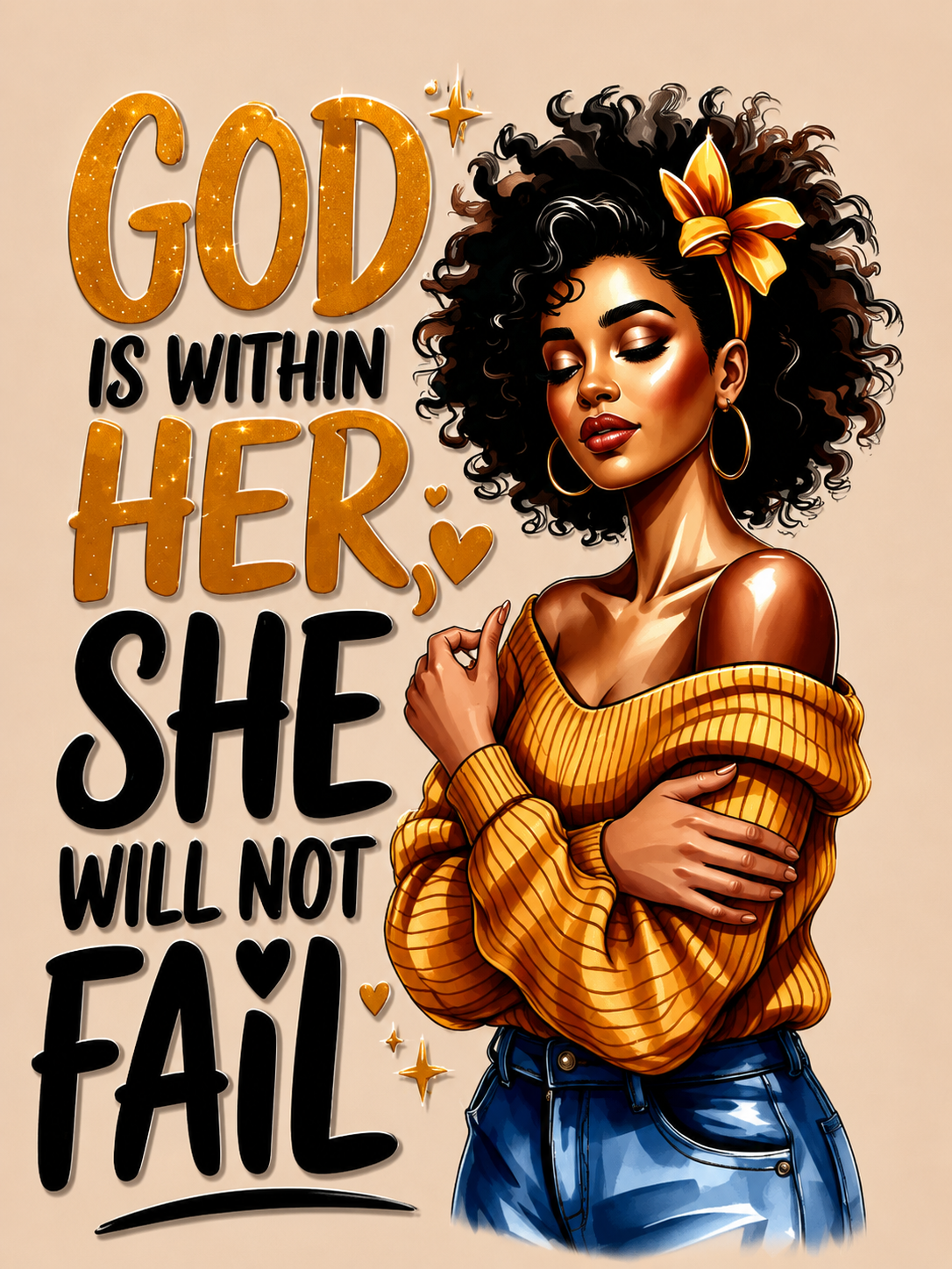 God is Within Her UVDTF Decal