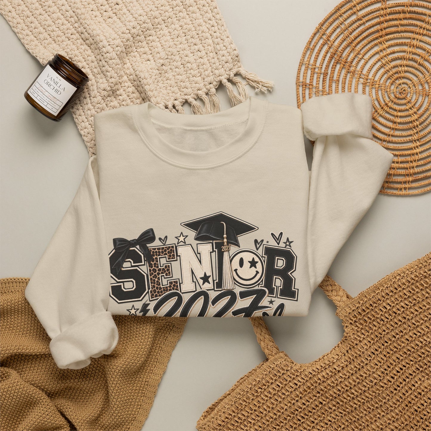 Senior 2027 Leopard Crewneck Sweatshirt